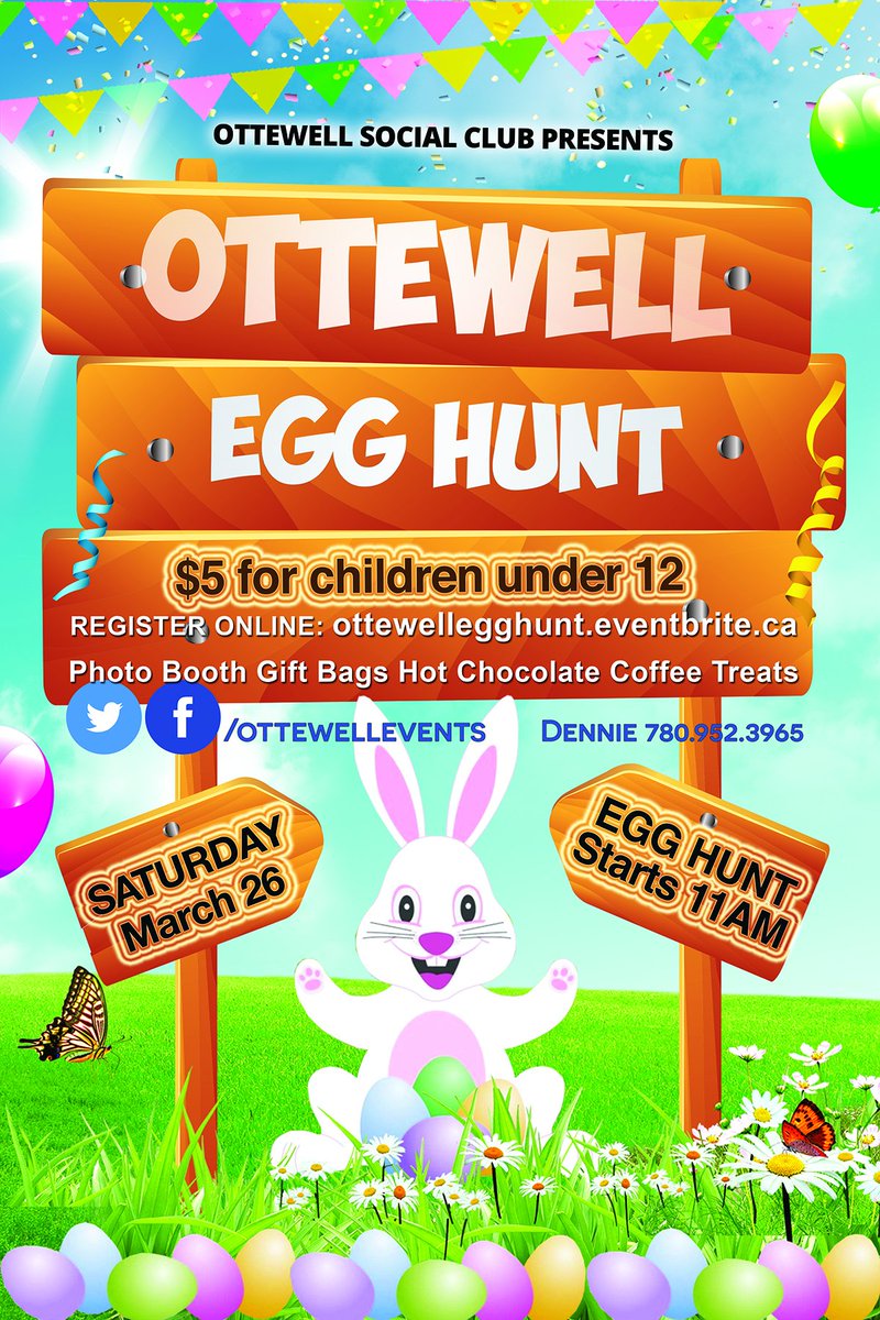 Only 2 days left to register for the Ottewell Egghunt! 
Only 42 Spots Left!
Register online ottewellegghunt.eventbrite.ca