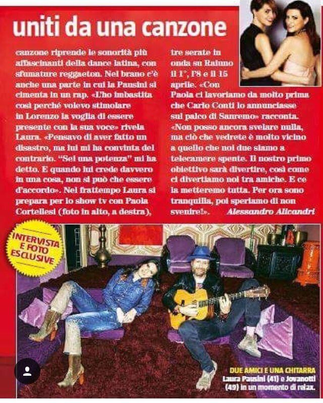 LauraPausini's tweet photo. Laura e @lorenzojova su @tvsorrisi parlano del nuovo singolo di Laura tratto dal suo disco #simili https://t.co/jgti6FN18H