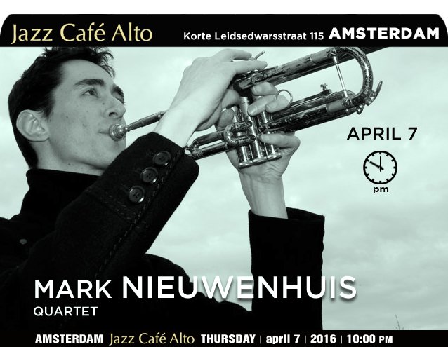→@JazzCafeAlto #Amsterdam
#MarkNieuwenhuis 4tet
youtube.com/watch?v=wwO2hL…
Thu|April7 |10pm
jazz-cafe-alto.nl/?event_id1=603