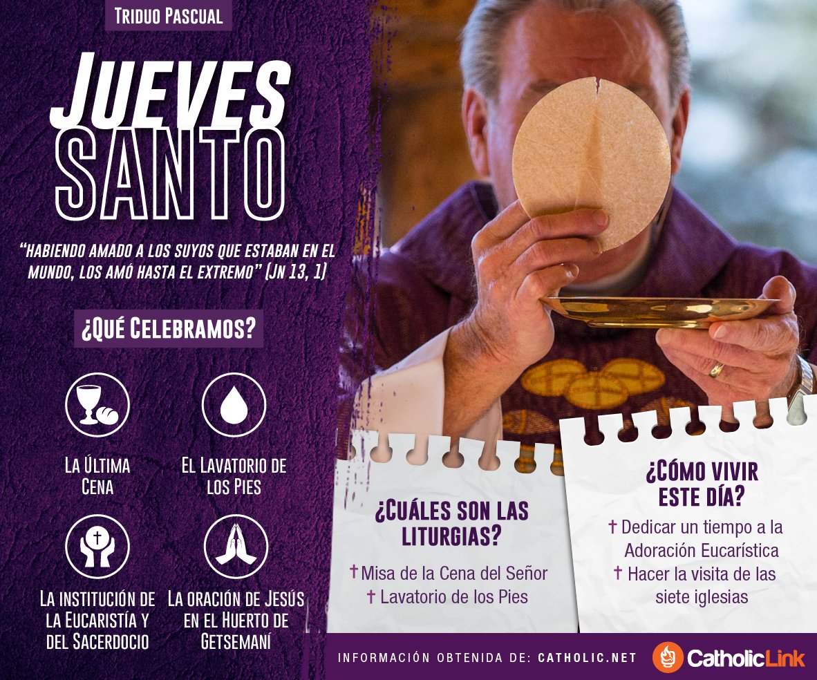 catholiclink_es's tweet photo. ¿Qué conmemoramos durante #SemanaSanta? Les compartimos estas infografías que explican el #TriduoPascual! https://t.co/nzK4XrYard