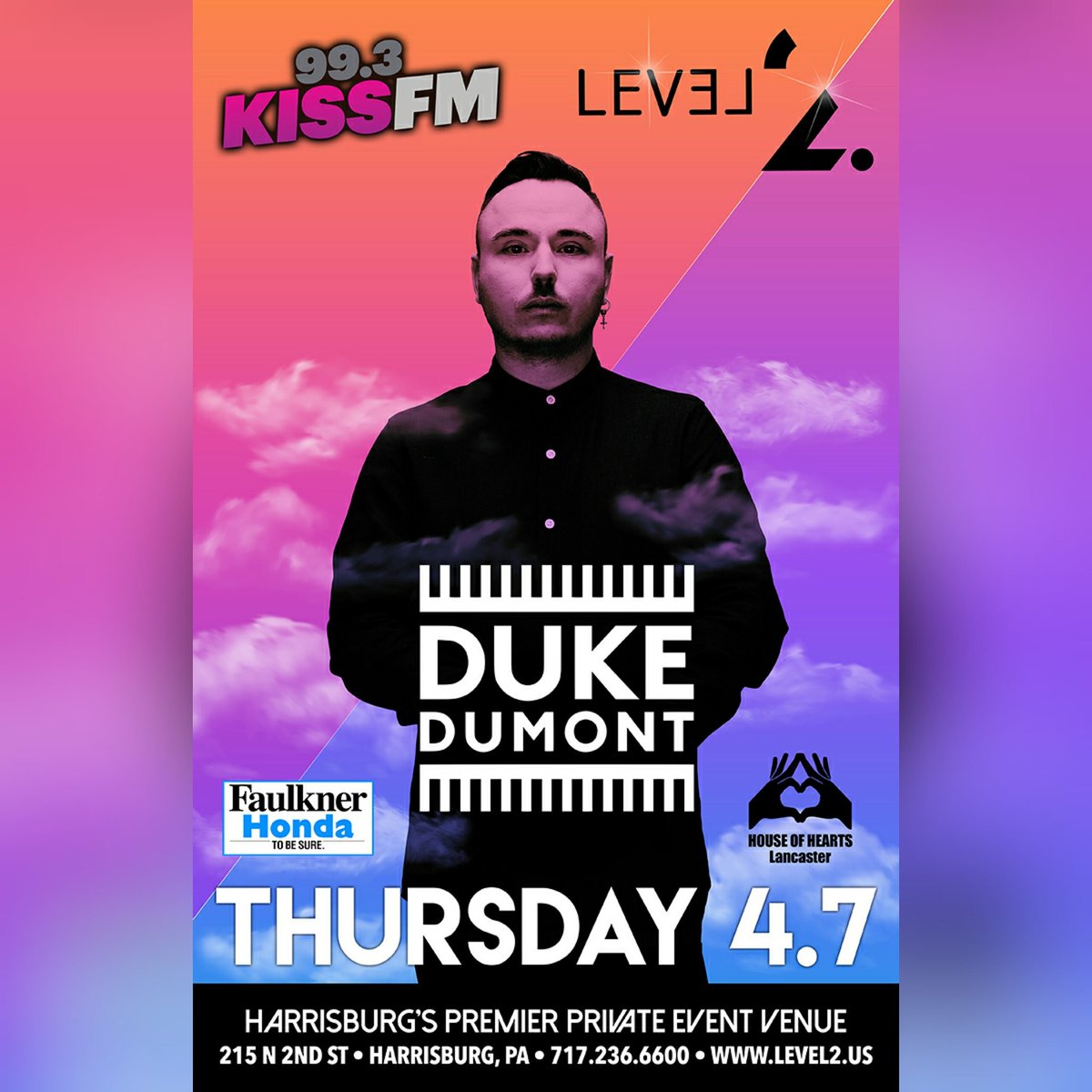 HoHlancaster's tweet photo. International Deep House Superstar @DukeDumont steals the dance floor 4/7 at @Level2hbg in Harrisburg!! FREE EVENT!! https://t.co/pSGYD7MAkj