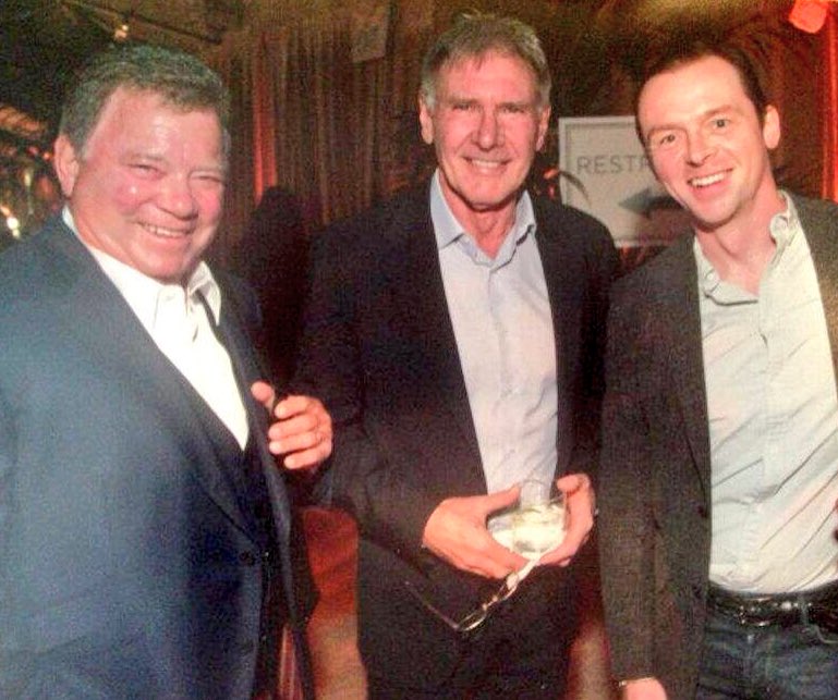 killer_kitsch's tweet image. William Shatner, Harrison Ford and Simon Pegg walk into a bar... #GeekOverload