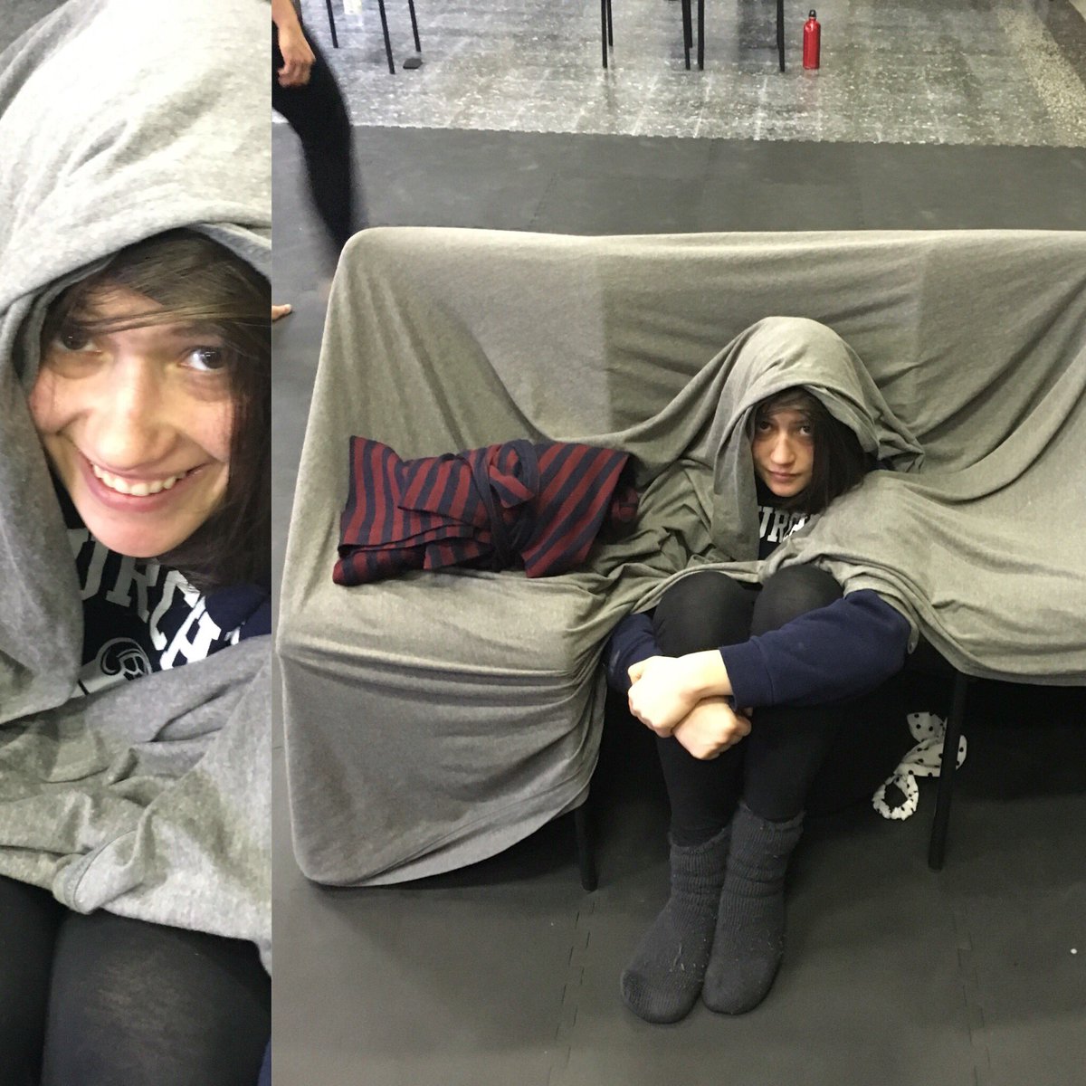 RachelResnik's tweet photo. Voicing this baby secretly on stage.The audience will never find me. #physicaltheatre #ETesque #voicework https://t.co/dvR9VnhfVr