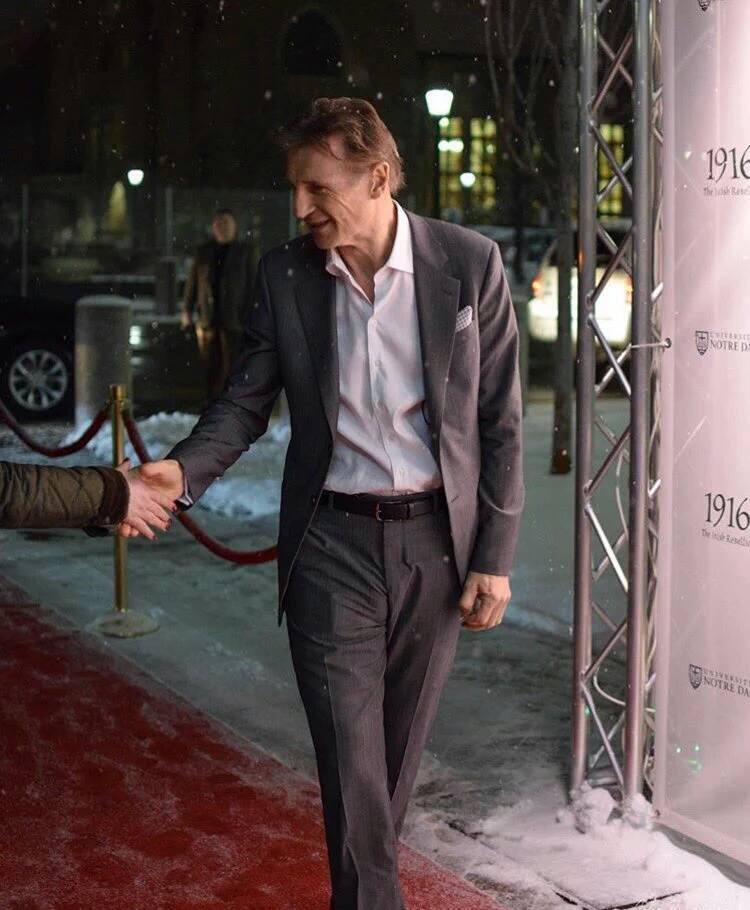 Liam at the "Irish Rebellion 1916" premier in Indiana, USA on March 4, 2016.