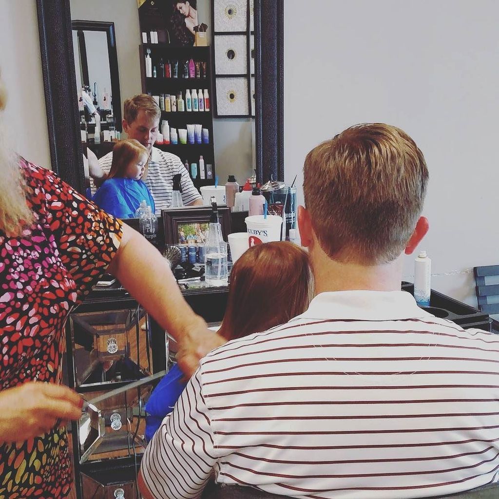 br4dhamilton's tweet photo. Daddy isn't the only one who got his hairs cut today... #JuneFrances #FirstHaircut #BirthdayWeek https://t.co/NansxYApcO