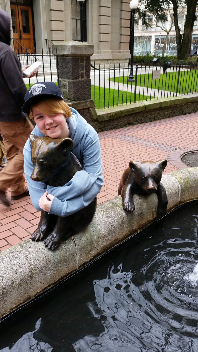 E found a friend on the way to Stop Motion Animation class at #PSU today.