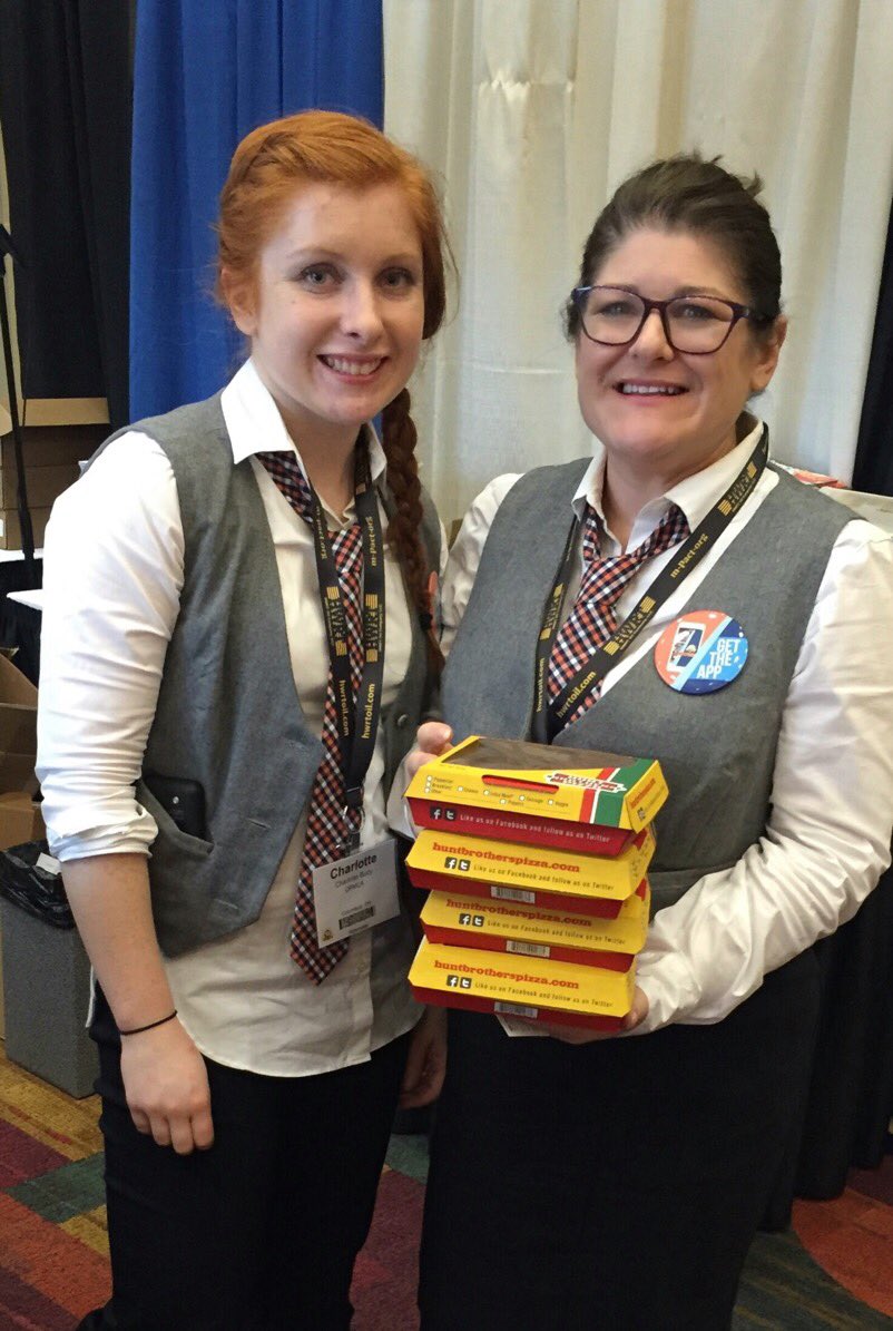 Michelle_Bucy's tweet photo. Thanks to #MPACT2016 exhibitor @hbpizza for providing dinner to the Registration Team. #MakeAnMPACT https://t.co/ZBd9ubGIz6
