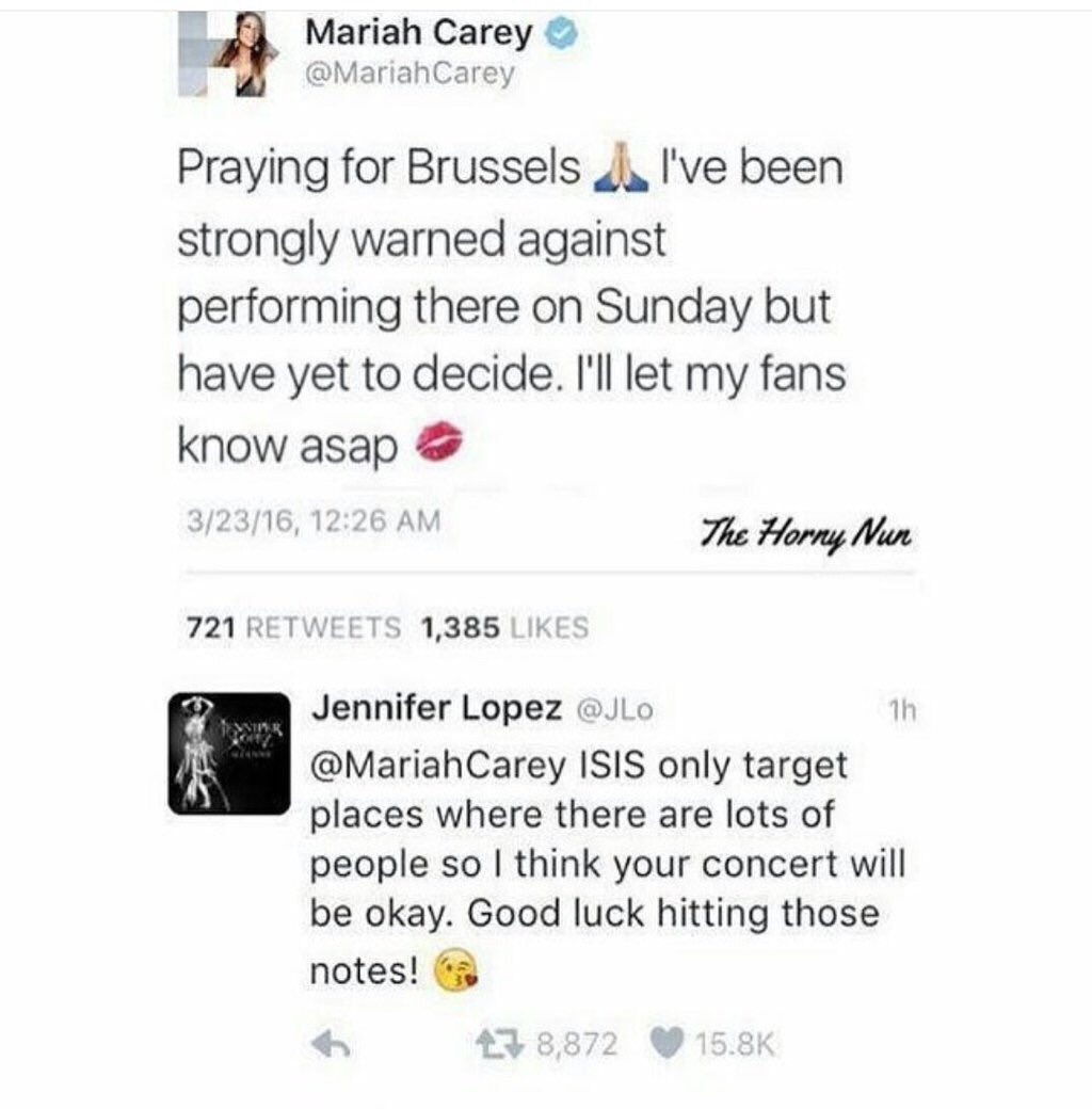 PopCrave's tweet photo. J.Lo has tweeted a statement addressing this photoshopped tweet to Mariah Carey. https://t.co/iz4VWfYuge
