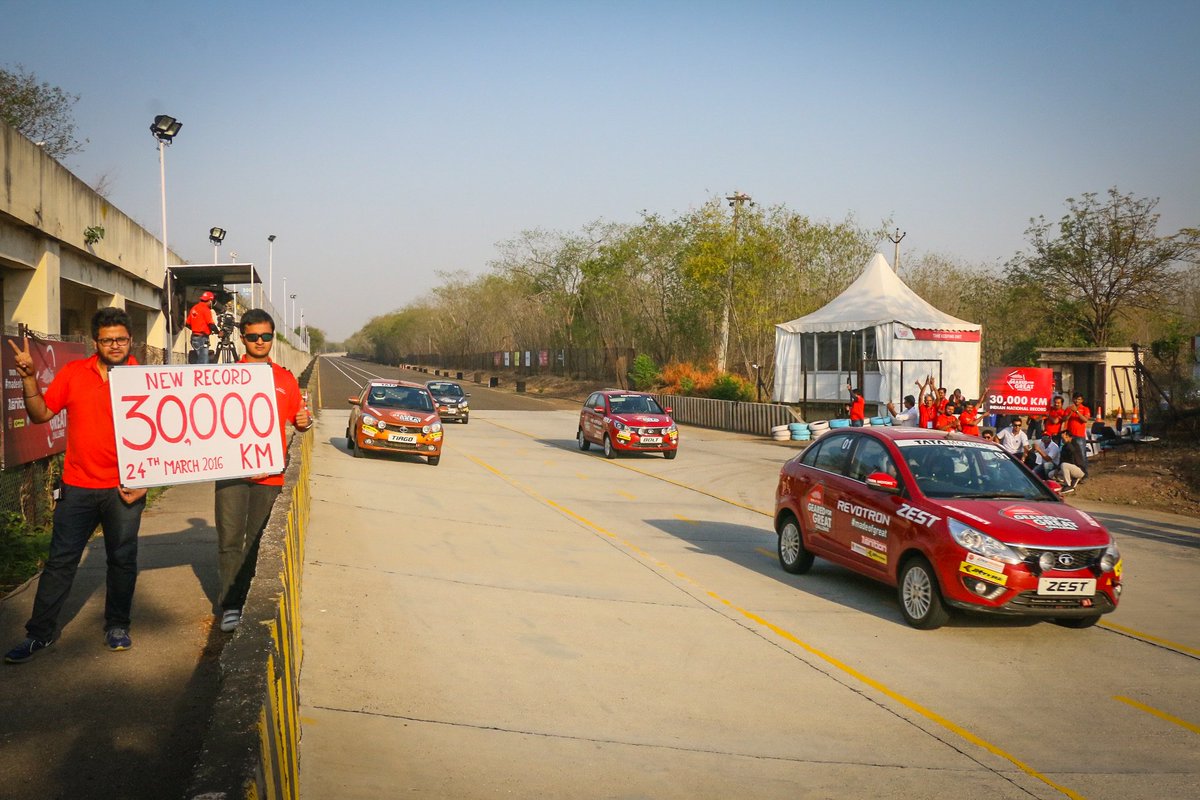Zeegnition's tweet photo. @TataZest first #madeofgreat car to cross 30000km nonstop in under 10 days. Record run hits dizzying levels! https://t.co/hbyWw6o5dB