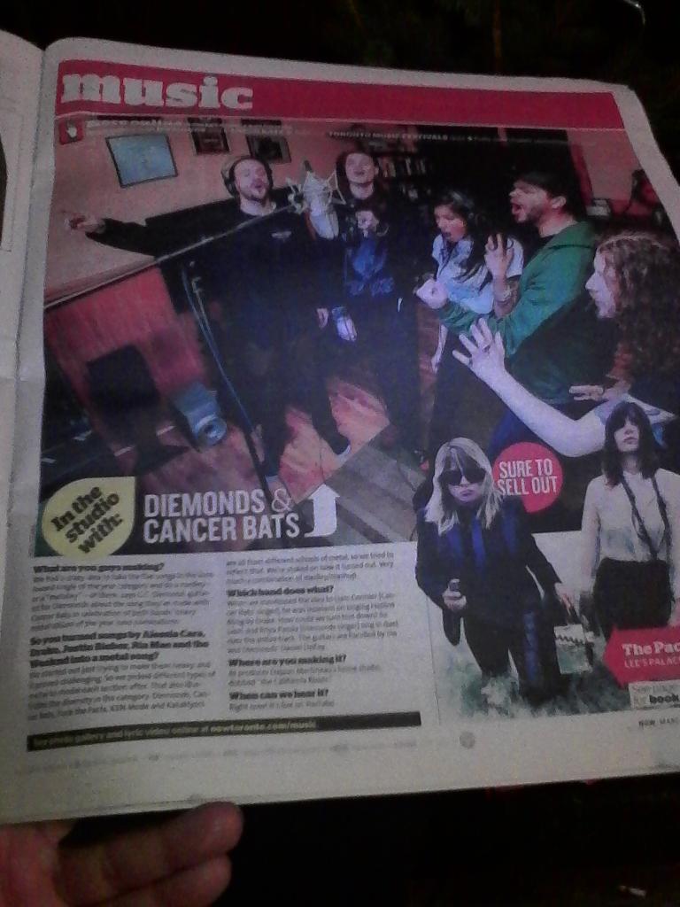 attlassishere's tweet photo. Ooh! @nowtoronto did a little piece on what @diemonds &amp; @cancerbats were doing in studio last week.#JUNOS #metaley https://t.co/ZRHt96pI68