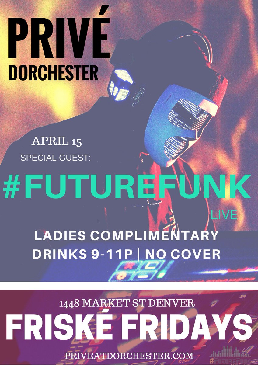 FutureFunkCO's tweet photo. Let's do this!  @PriveDanceClub #DTPevents #FutureFunk https://t.co/U7Ny0LJGLa