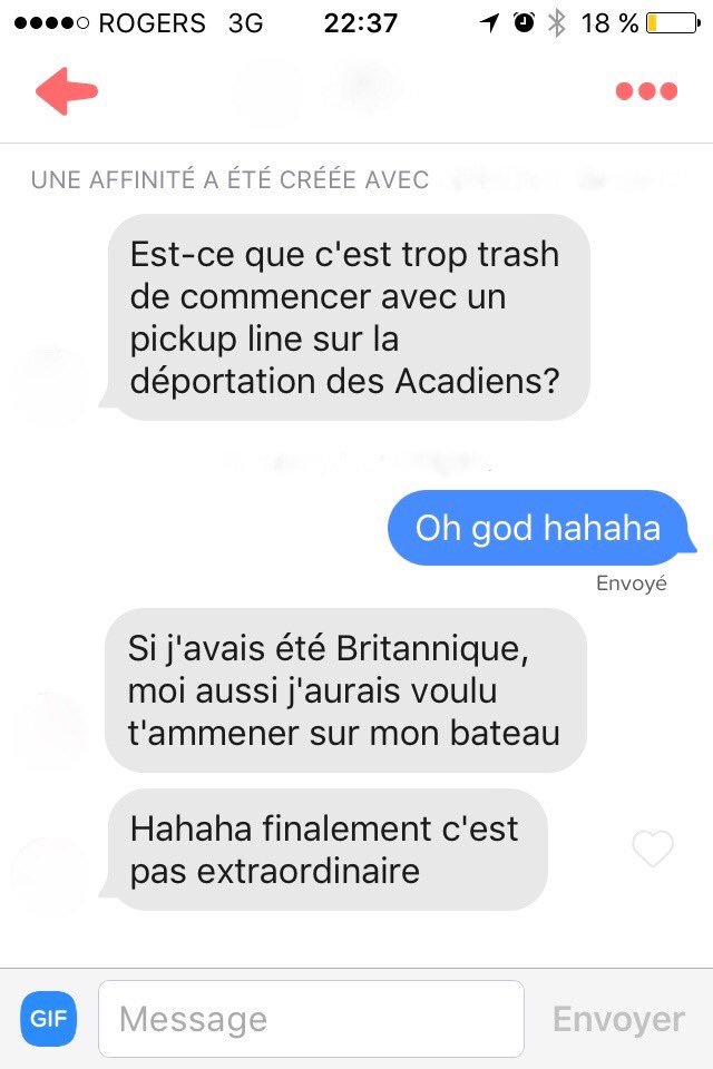 cath_savoie's tweet photo. Quand un Québécois te fais une #PickUpLineAcadienne https://t.co/bJxg8lhsaW