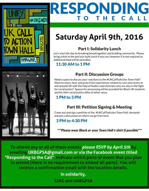 UKBGPSA's tweet photo. #UKCallToAction Town Hall Results
Next Event "Responding to the Call" on April 9, 2016 from 11:30a.m. - 4:30p.m. https://t.co/XpncIV2byJ