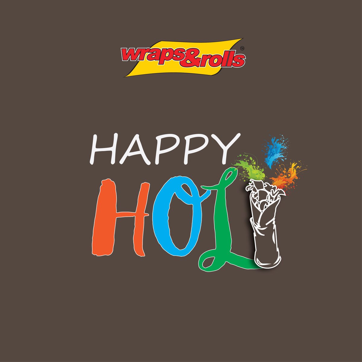WrapsandRollsIn's tweet photo. Team Wraps and Rolls wishes everyone a very Happy Holi https://t.co/w4Ef7rBsQv