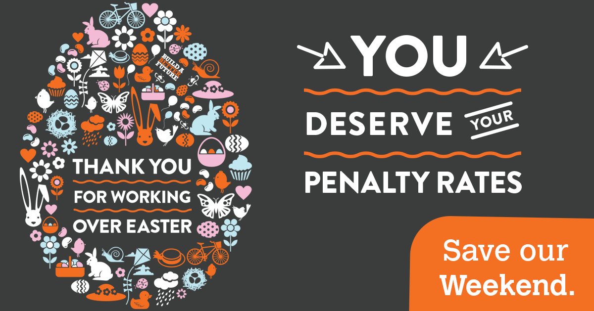 SaveOurWeekend's tweet photo. Yep. Show your support here - https://t.co/1lDuzkKRiv #easterthanks #easter #ausunions https://t.co/mZL347HALi