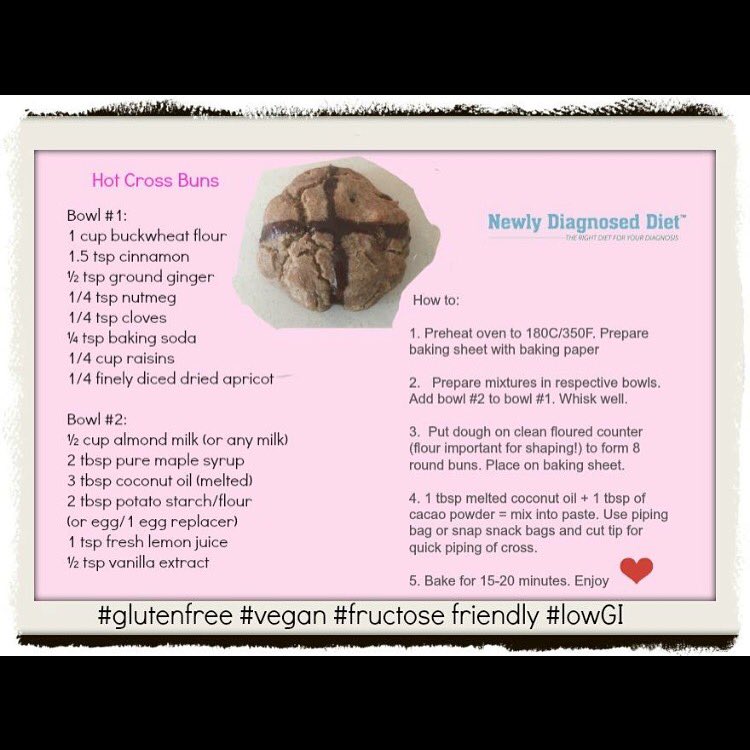 NDDiet's tweet photo. Happy Easter 💙 try our delicious #glutenfree #vegan #lowgi #fructosefriendly hot cross buns #coeliac #IBS #diabetes https://t.co/FBTSkjzEGY