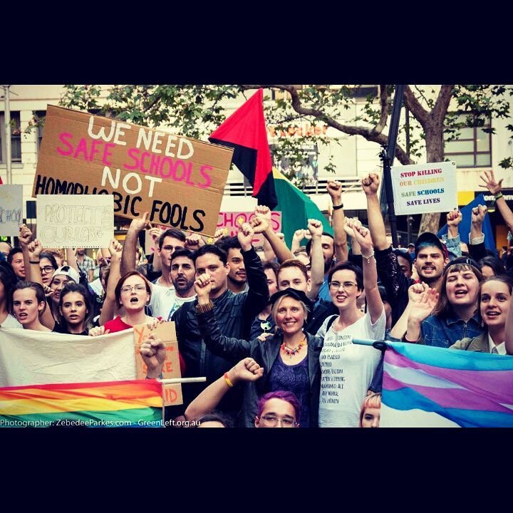 pixie_willo's tweet photo. Rallying against Homophobia in schools at  Town Hall Sydney yesterday #savesafeschools #lgbtiqa https://t.co/LyguA6zLJZ