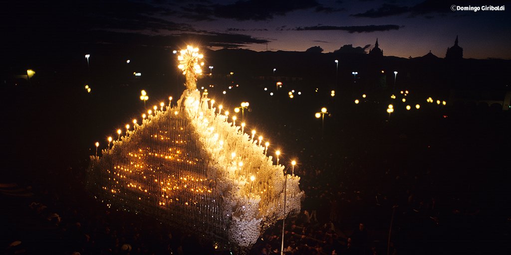peru's tweet photo. In #Ayacucho this procession, adorned with hundreds of candles, is received with fireworks and applauses #HolyWeek https://t.co/Cf0iKeYXWc