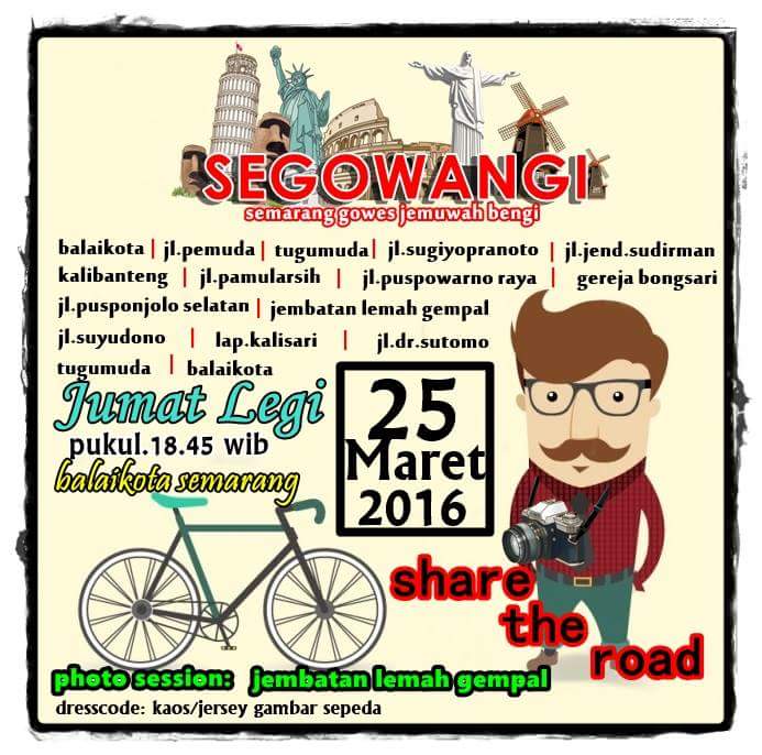 semarang gowes jemuwah bengi #segowangi26 
mainkeun kas! @KotaSMG