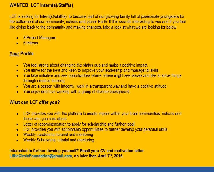 LittleCircleF's tweet photo. We are recruiting! Question? Let us know! https://t.co/Y3W0rOA6AS