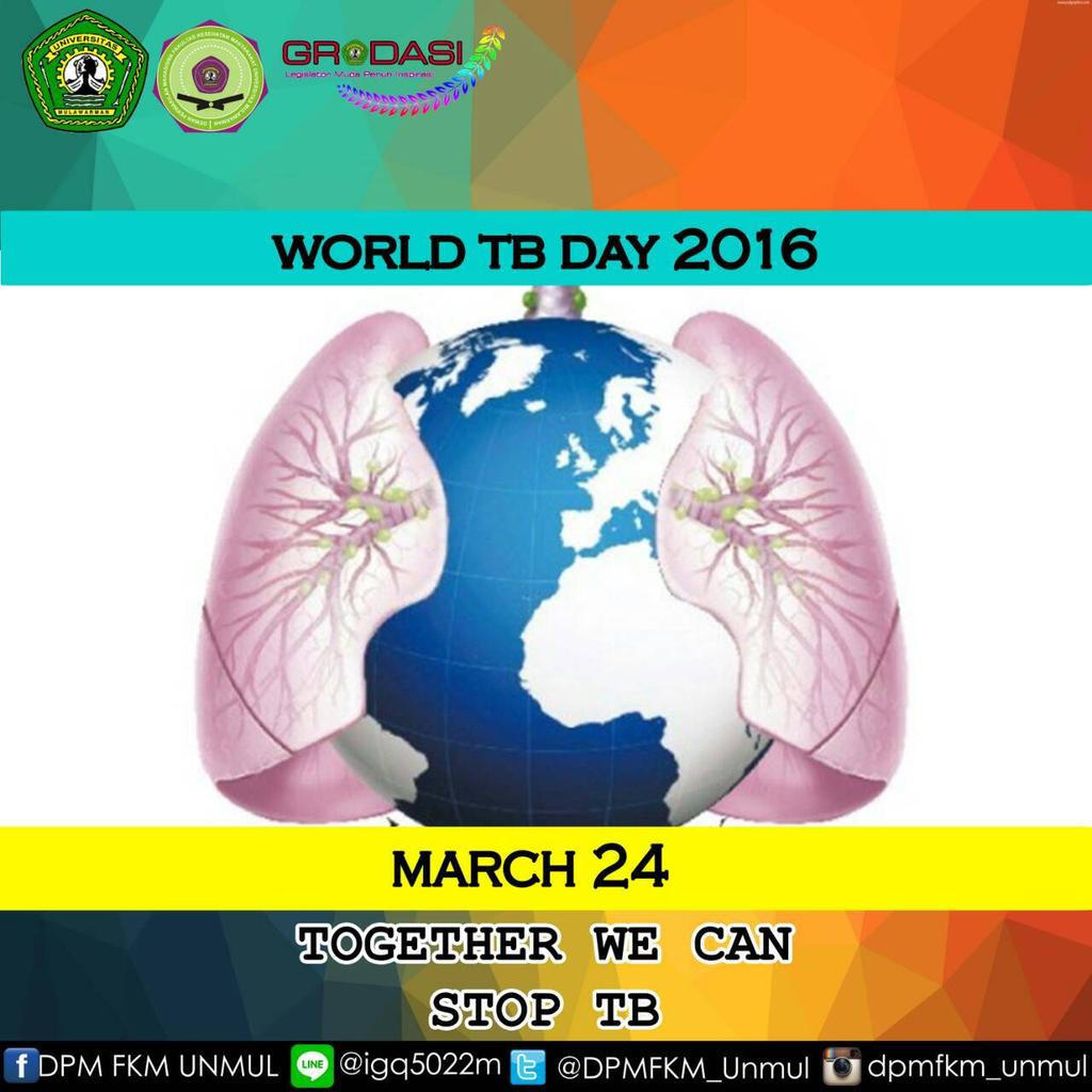 DPMFKM_Unmul's tweet photo. 24 Maret 2016 "Hari TB Dunia" 
@BEMFKMUNMUL @phskesmas @ASEH_FKMUNMUL @pesutmahakam_um @EEC_PH 

Salam #GRADASI https://t.co/QZoaUyuKIg