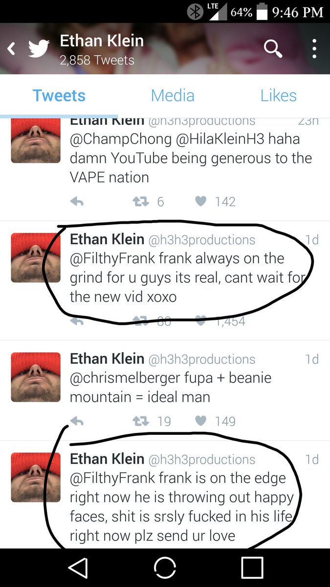 Hes kissing ass on frank #kissass #h3h3 #cancer <a href="/h3h3productions/">Ethan Klein</a>