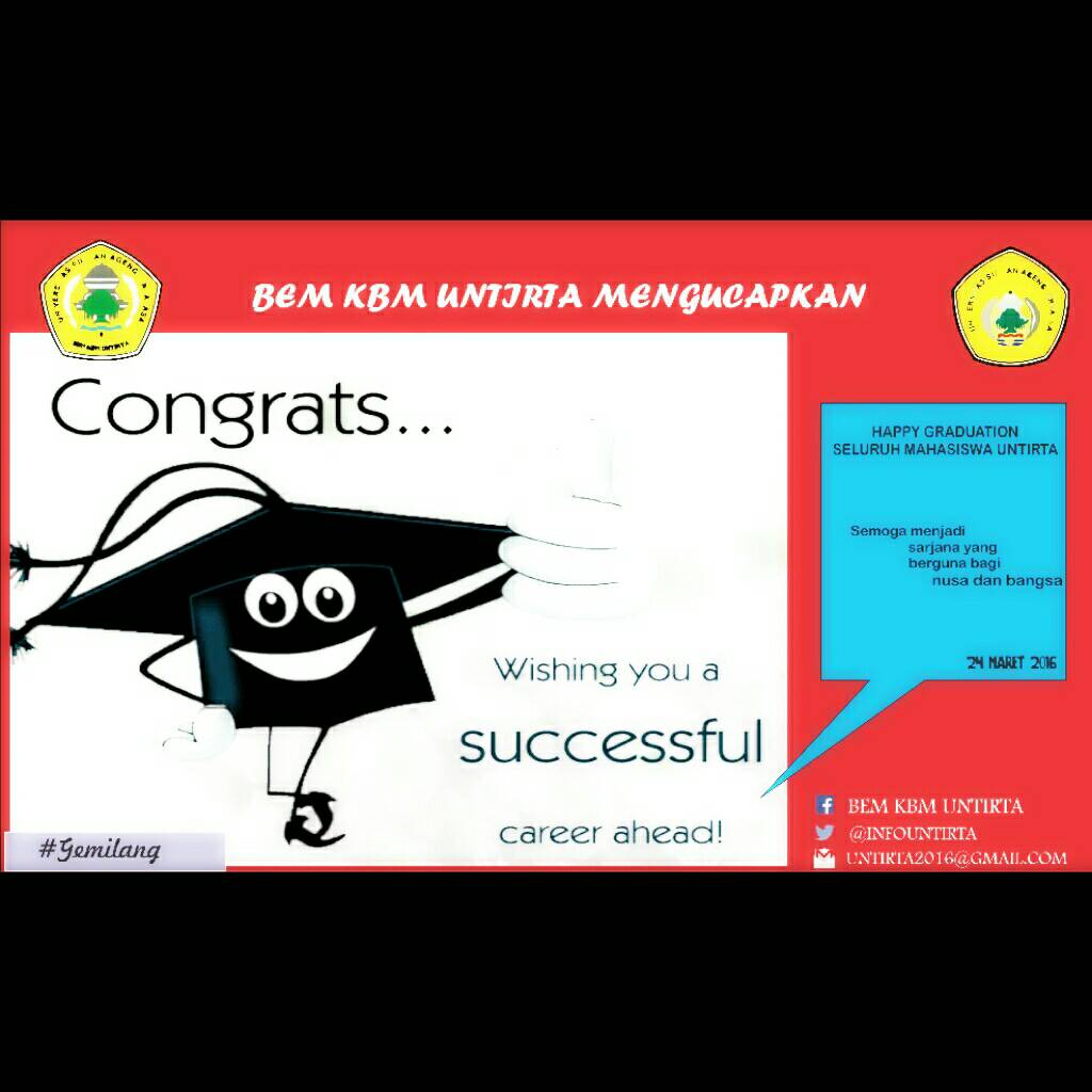infoUNTIRTA's tweet photo. ✨ Happy Graduation untuk seluruh mahasiswa untirta yang telah menyelesaikan pendidikannya ✨ https://t.co/A84QM2KBpC