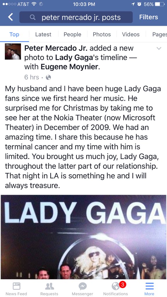 bossbeelu's tweet photo. @ladygaga my best friend is losing his boyfriend to cancer!#ladygaga #littlemonsters #gagaisthebest https://t.co/p4QSfKjPNT