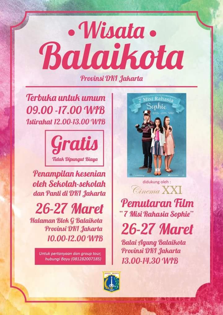 INDIKA9160FM's tweet photo. Buat kamu yang mau wisata ke Balaikota Jakarta. Langsung aja dateng. Gratis kok. #soundsofjakarta https://t.co/BYtEhz8mAf