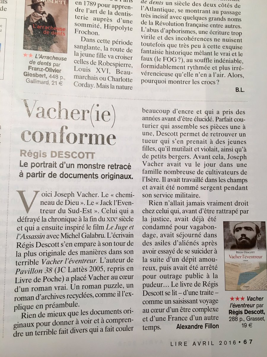 nathcouderc's tweet photo. Dans Lire d'avril ... Poke @RegisDescott https://t.co/ML5Zjq6nky