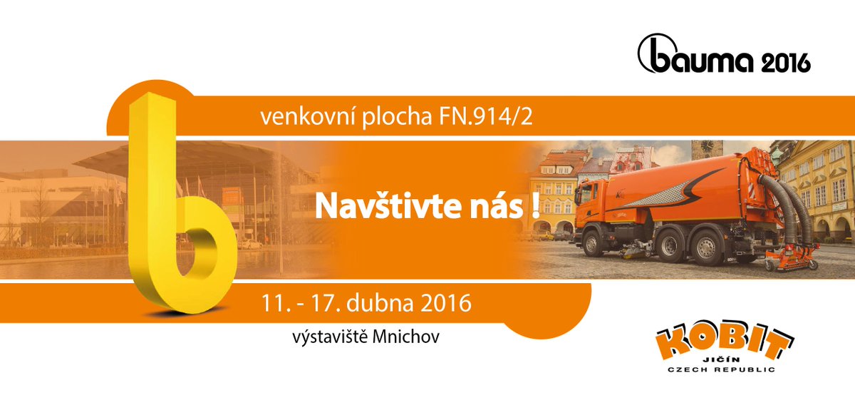 KobitCZ's tweet photo. Pozvánka na veletrh BAUMA 2016 https://t.co/d8ftd51tXf #bauma https://t.co/hnuhbnolnc