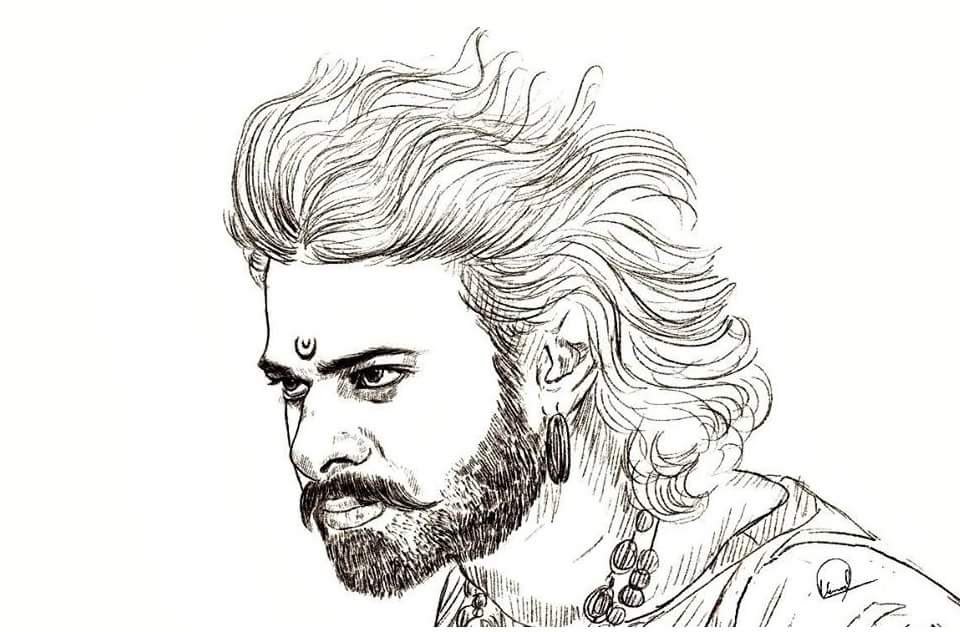 Customize sketch of Bahubali @actorprabhas #prabhas Created on 3 August  2021 Size : A4 #artistofinstagram #bahubali #drawing #charcoa... | Instagram