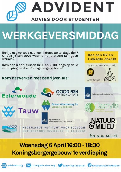 AdviesStudenten's tweet photo. Ben je op zoek naar een interessante stageplek of werkgever? Kom dan op 6 april naar onze werkgeversmiddag! https://t.co/ECTIWrXvkz