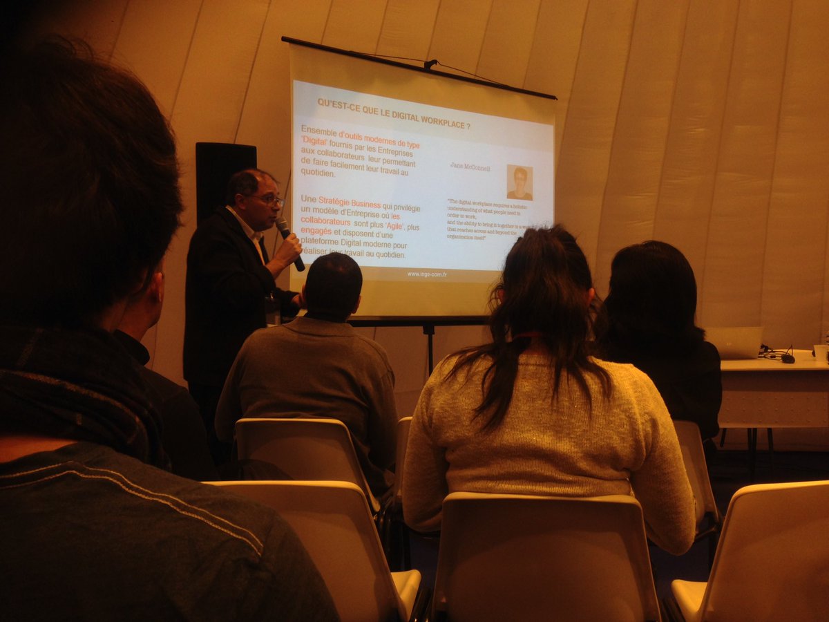 IngeCom_Clichy's tweet photo. Présentation live du #digitalworkplace par @IngeCom_Clichy avec la technologie #matchpoint lors du @SalonIntranetRS https://t.co/w4Zoyd5Hby