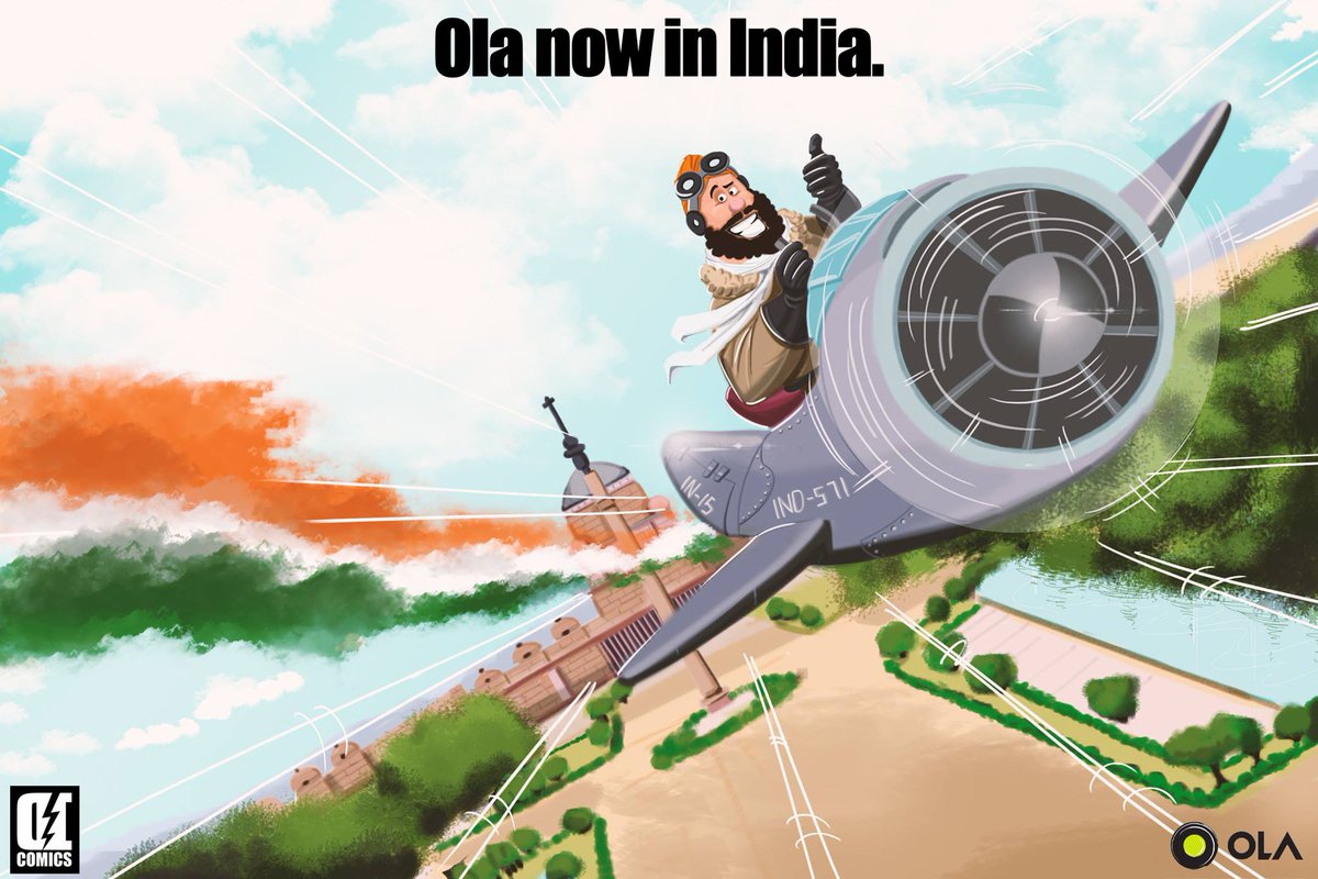 DIComics's tweet photo. Here's our tribute to @Olacabs and the variety of services they offer, with a little desi twist. 1/4 https://t.co/EadJFckwD8