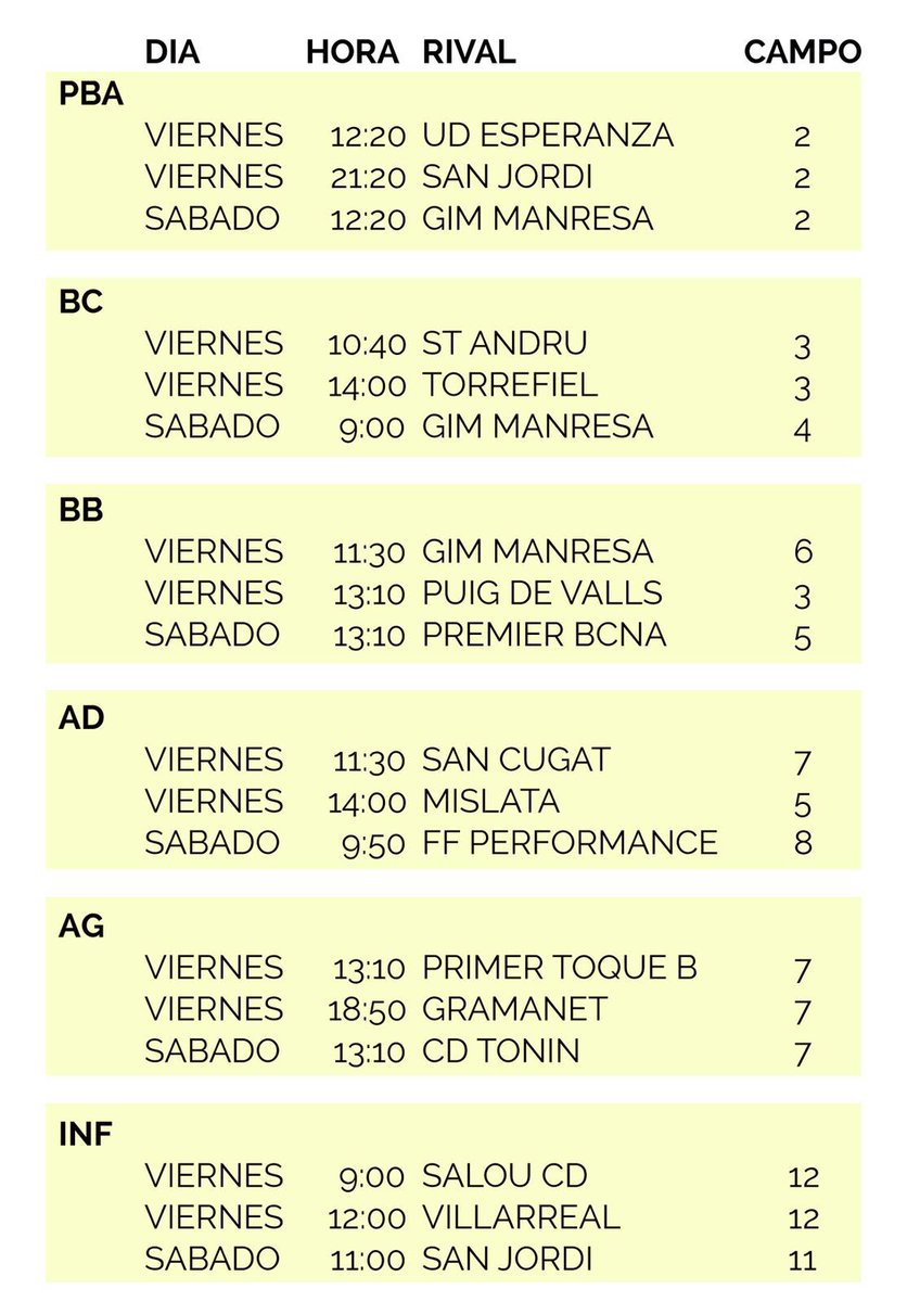 chverdeguer's tweet photo. Calendario de los 6 equipos de Alboraya que competirán en el 10 torneo del Primer Toque, Castellón https://t.co/i1d3Tbo1h9