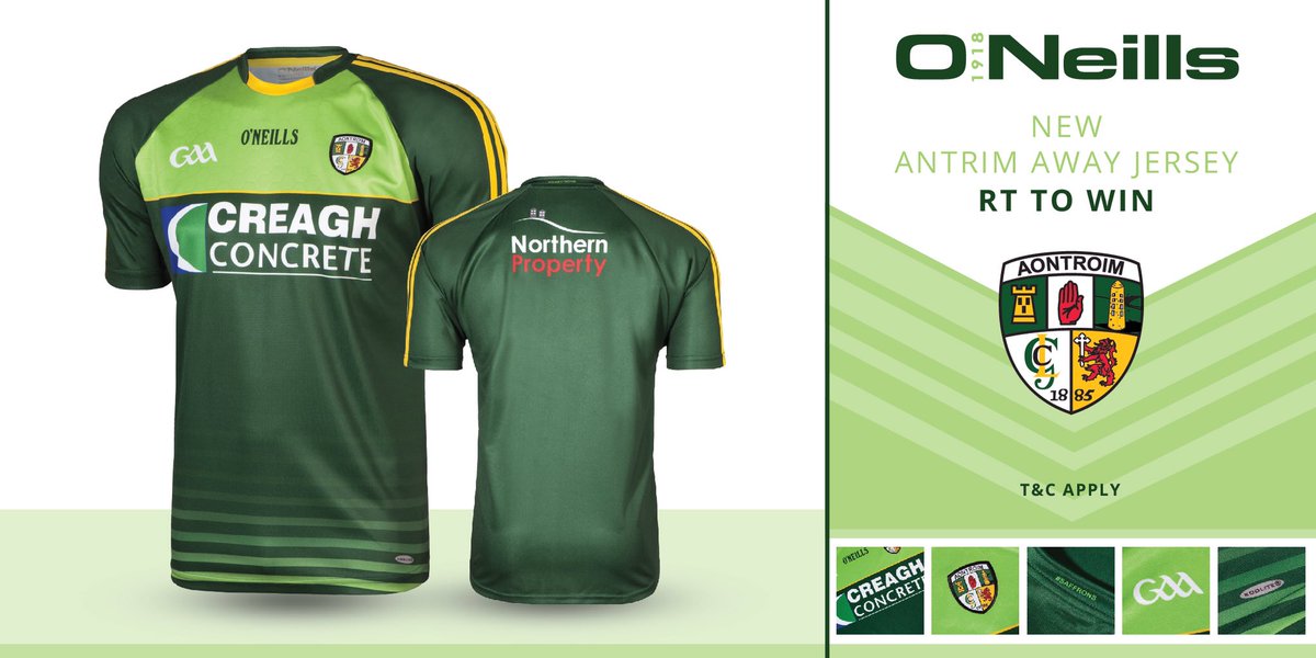 AontroimGAA's tweet image. RT &amp;amp; follow @AontroimGAA to win our new away Jersey 😃👌👍 available to buy instore &amp;amp;online tomorrow @ONeills1918 #GAA