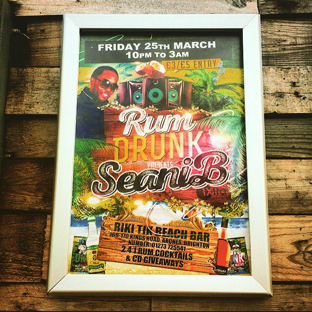 RikiTikBrighton's tweet photo. #goodfriday - #RumDrunk presents @seanibremix @Love1Xtra at #RikiTik #brighton #reggae #dancehall #bashment https://t.co/ZXELc2R2Jj