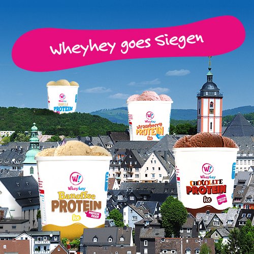 WheyHeyDE's tweet photo. Siegen, es ist soweit - #Wheyheyde #Proteineis ab sofort bei euch im Fitness Megastore! Wer mag? :) https://t.co/cpjmYdOcnY