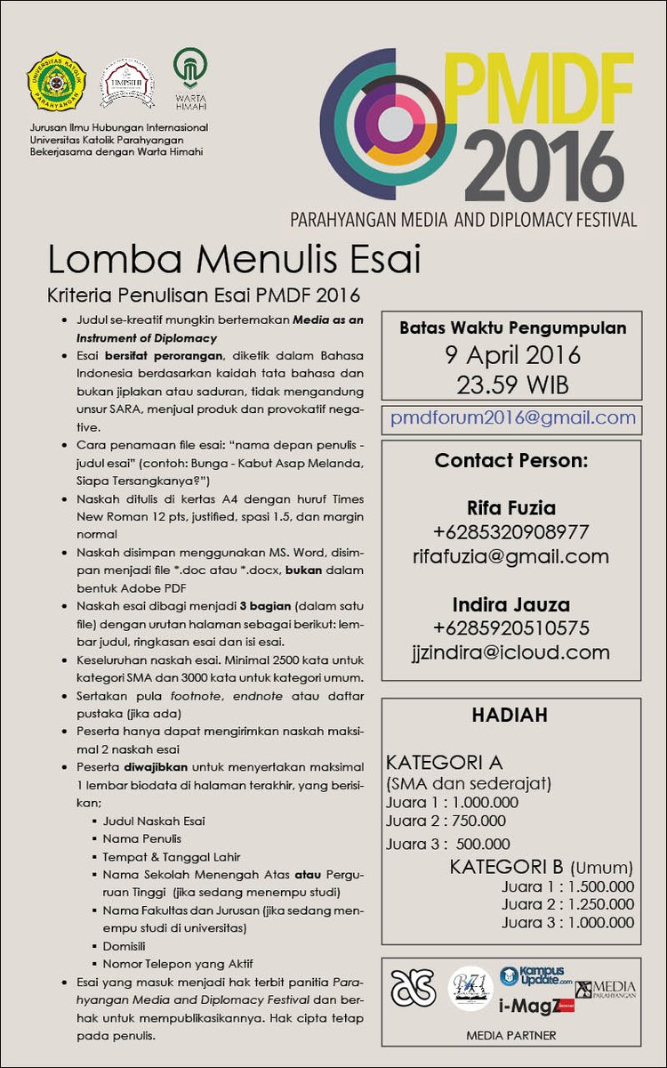 rokhmiswiss20's tweet photo. @SKEMAUnin Temen-temen yg suka tulis menulis dan tertarik dengan media, follow @PMDF_UNPAR  https://t.co/JurQ92rhSc https://t.co/p6nwOh4NLS