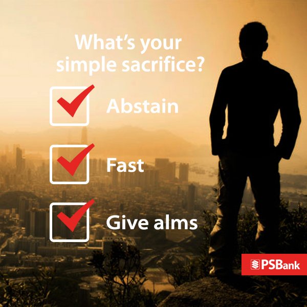 psbankofficial's tweet photo. Share with us your #SimpleSacrifice this season. #SimpleLang #PSBank #ThankfulThursday 🙏🙇 https://t.co/8owcG3a7id