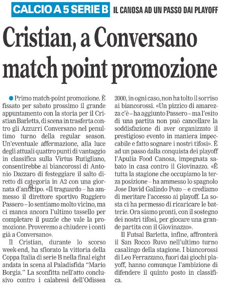 asdfutsalcanosa's tweet photo. Apulia Food Canosa - Dalla @LaGazzettaWeb di oggi 24.03.2016 
@delaker_  @giacomofasanel1  @em41985  @AcqGiovanni https://t.co/6KiMezskHf