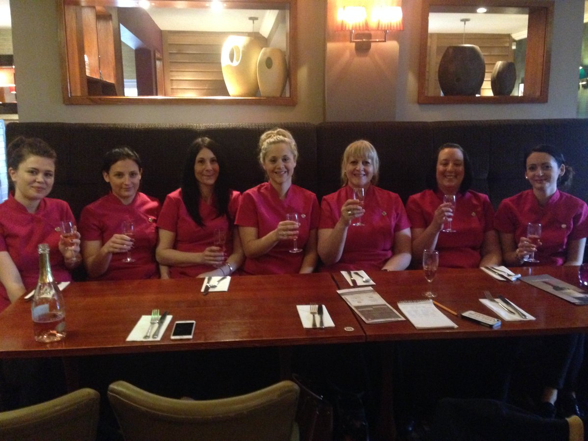 My team of pink angels!  Enjoying a celebratory lunch after team training.  Well it had to be pink fizz :)