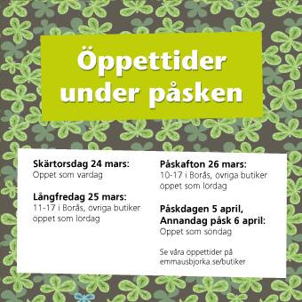 Passa på att handla hos oss i påsk - generösa öppettider! #secondhand #gladpåsk #malmö #halmstad #borås #göteborg