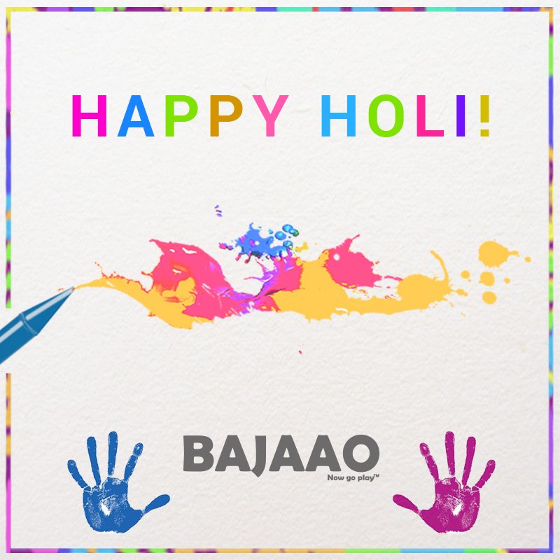 bajaao's tweet photo. The @bajaao and @BAJAAOEnt team wishes you a very #HappyHoli!
Play safe, stay safe. #ColoursOfMusic https://t.co/lCzB6uRL55