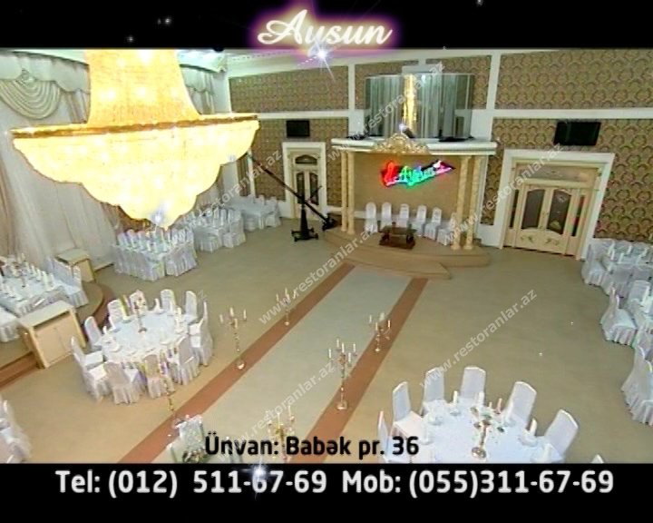 Ən xoşbəxt anları Aysunda keçirin. Gələn qonaqlarınız Aysun şadlıq sarayından tam razı gedəcək. Mob: (055) 311 67 69