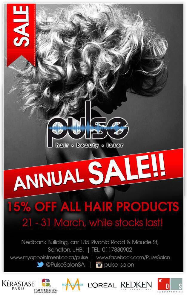 PulseSalonSA's tweet photo. Don't forget, our annual #SALE is still on.. Get all your professional #hairproducts at 15% off! 🐰💗💛💚💙 #pulsesalonsa https://t.co/bXZkJ4gORm