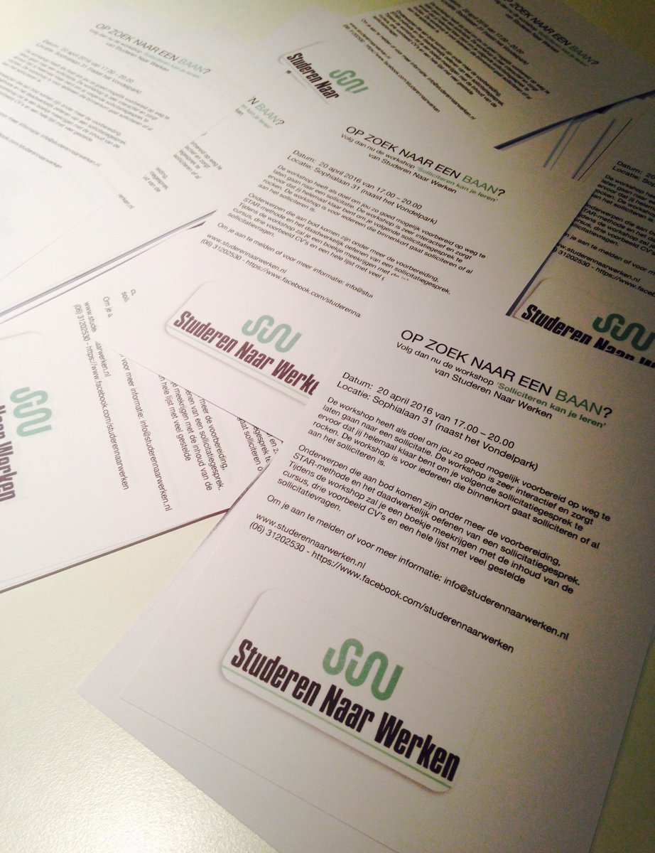 Heb jij je al aangemeld voor de workshop 'solliciteren kan je leren' op 20 april? 📝