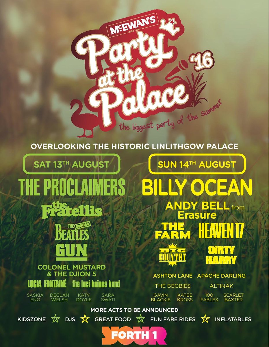 ticketsscotland's tweet image. Party @ The Palace  @McEwansPATP Limited Early Bird Tickets available from @ticketsscotland t-s.co/par03