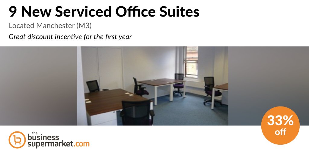 SupermarketB2B's tweet photo. Looking for office accommodation in #Manchester? We can offer 33% off new serviced offices https://t.co/tnPwydXukz https://t.co/nnGPYQCLt0
